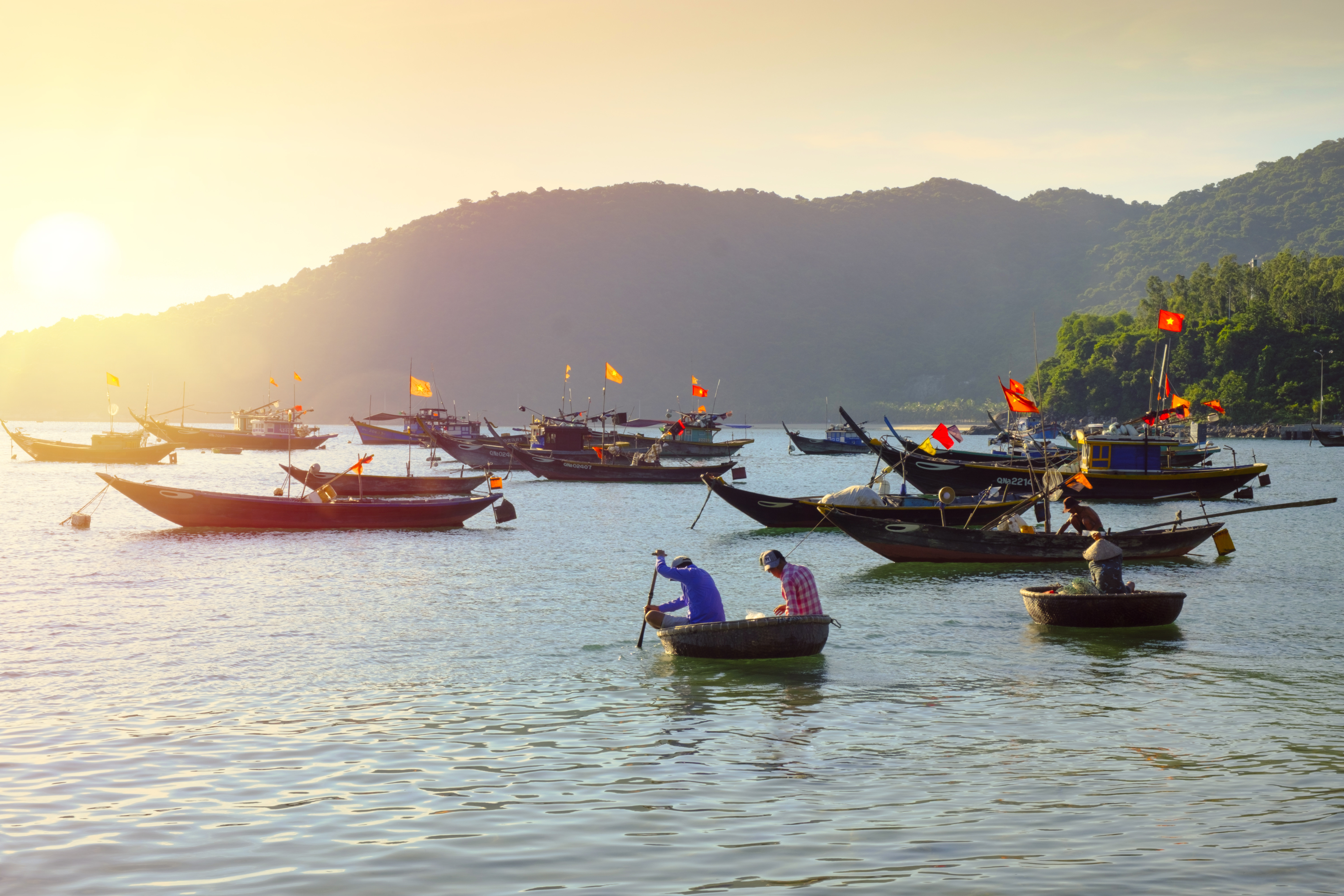 The traditional round coracle boats and narrow cutters of these Vietnamese fishermen offer the perfect backdrop for a holiday snap. However, overfishing is also a problem here. Regional cooperation is vital to a sustainable fishing industry.