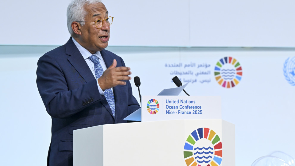 António Costa, President of the European Council, during a side event on the European Ocean Pact at the 2025 UN Ocean Conference in Nice, France.