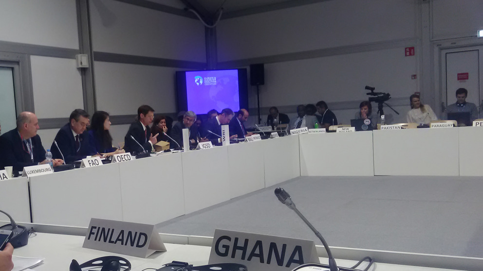 Mark Lawrence (4th from left) at a COP24 event organised by the Climate and Clean Air Coalition.