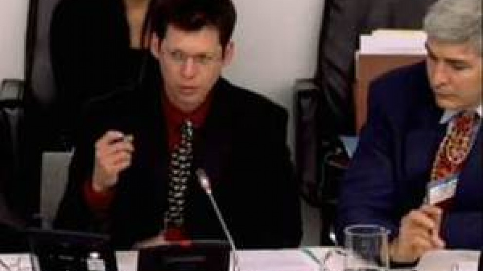 Wissenschaftlicher IASS-Direktor Mark Lawrence und Umweltökonom Joshua Farley bei der UN-Generalversammlung. Foto: IASS/Screenshot UN Wissenschaftlicher IASS-Direktor Mark Lawrence und Umweltökonom Joshua Farley bei der UN-Generalversammlung. Foto: IASS/Screenshot UN
