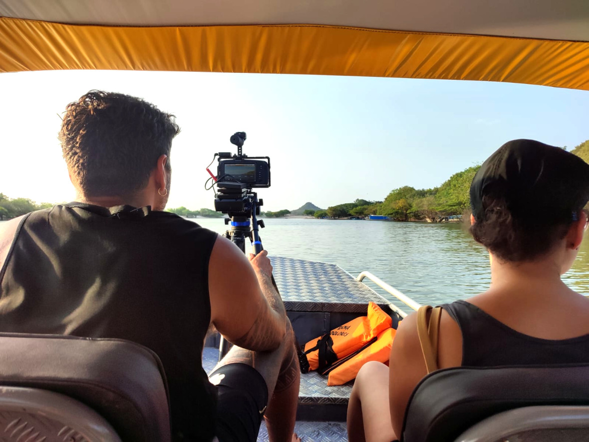 RIFS researchers journeying by boat on the Amazon.