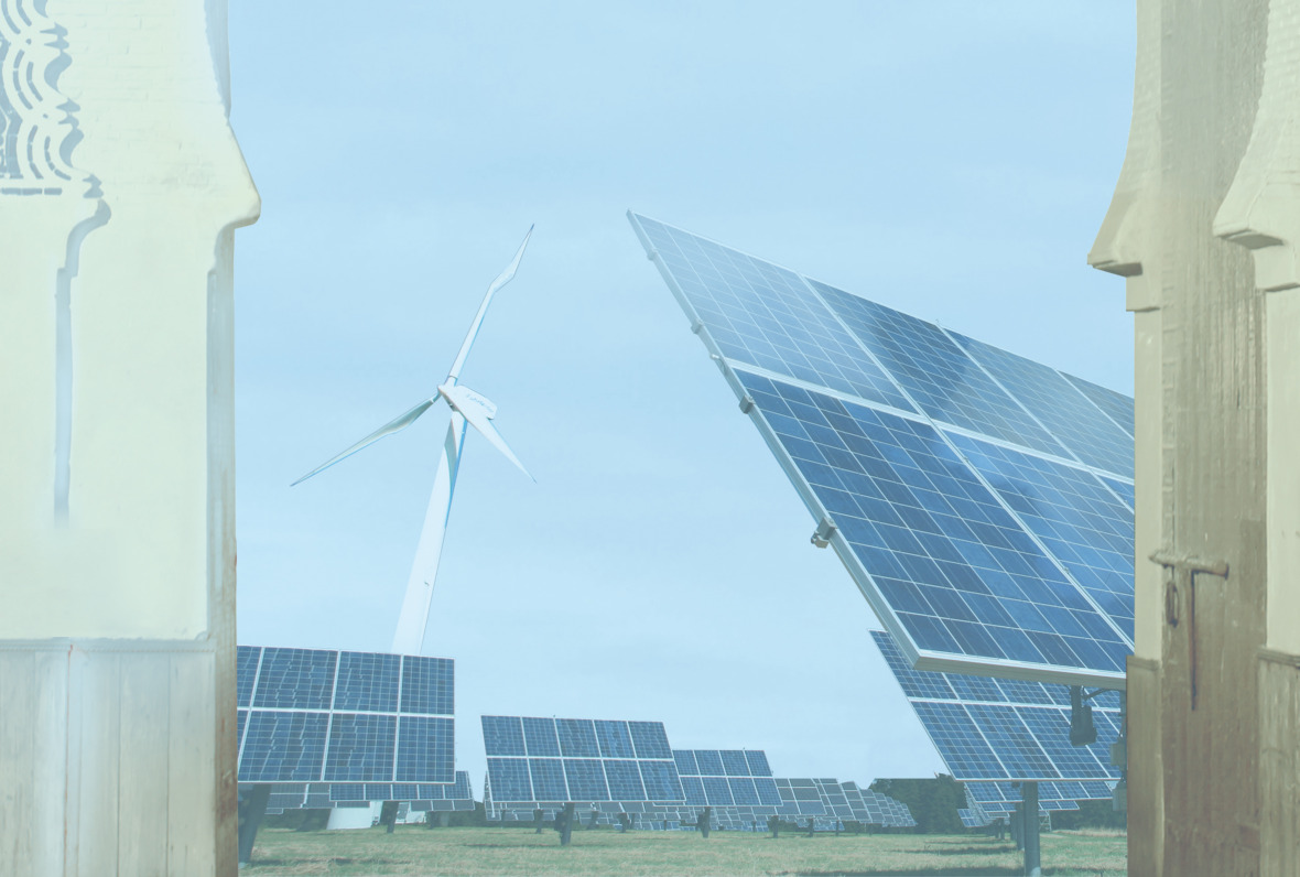 Nordafrika hat großes Potenzial für die Nutzung erneuerbarer Energiequellen. (c) istock/Ugurhan Betin; Pixelio/Rainer Sturm Nordafrika hat großes Potenzial für die Nutzung erneuerbarer Energiequellen. (c) istock/Ugurhan Betin; Pixelio/Rainer Sturm