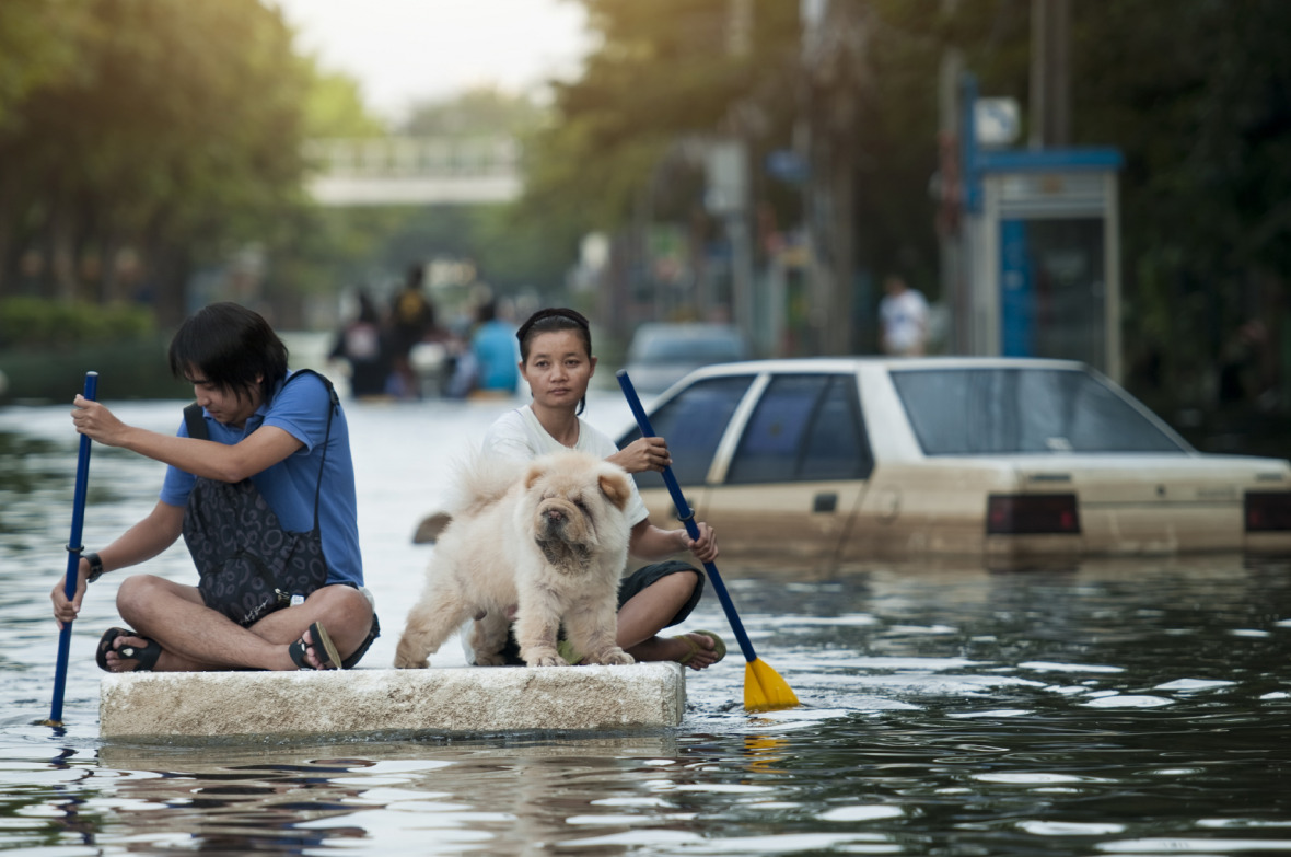 In Thailand wurden im Sommer 2011 durch einen ungewöhnlich lange anhaltenden Monsun massive Überschwemmungen verursacht. © istock/gdagys 