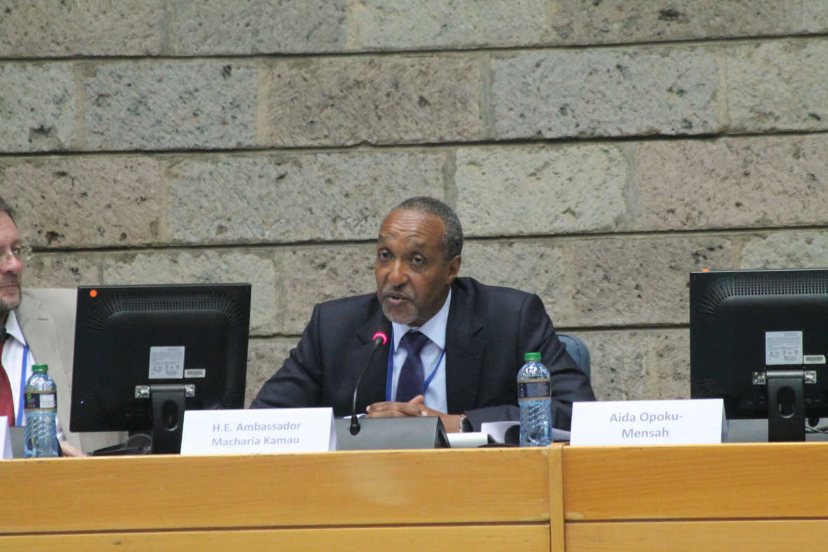 „Die SDGs sind eine bedeutende Errungenschaft“ - Macharia Kamau, Ständiger Vertreter Kenias bei den Vereinten Nationen und Ko-Vorsitzender der SDG-Verhandlungen. © IISD Reporting Services „Die SDGs sind eine bedeutende Errungenschaft“ - Macharia Kamau, Ständiger Vertreter Kenias bei den Vereinten Nationen und Ko-Vorsitzender der SDG-Verhandlungen. © IISD Reporting Services