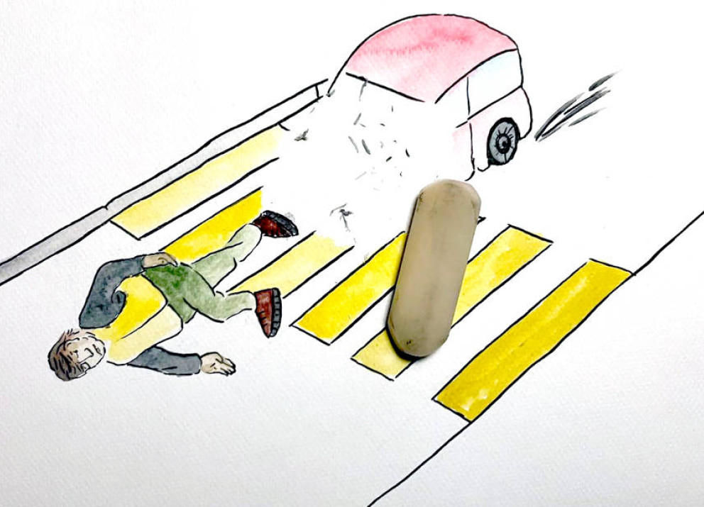 An illustration from the guidelines for reporting on road violence