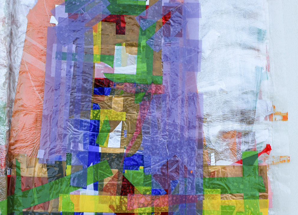 Artist Samir Dams created "My Daily Life, 2023–2024" using plastic waste gathered from the Comércio, Belém's market in the historic city centre.