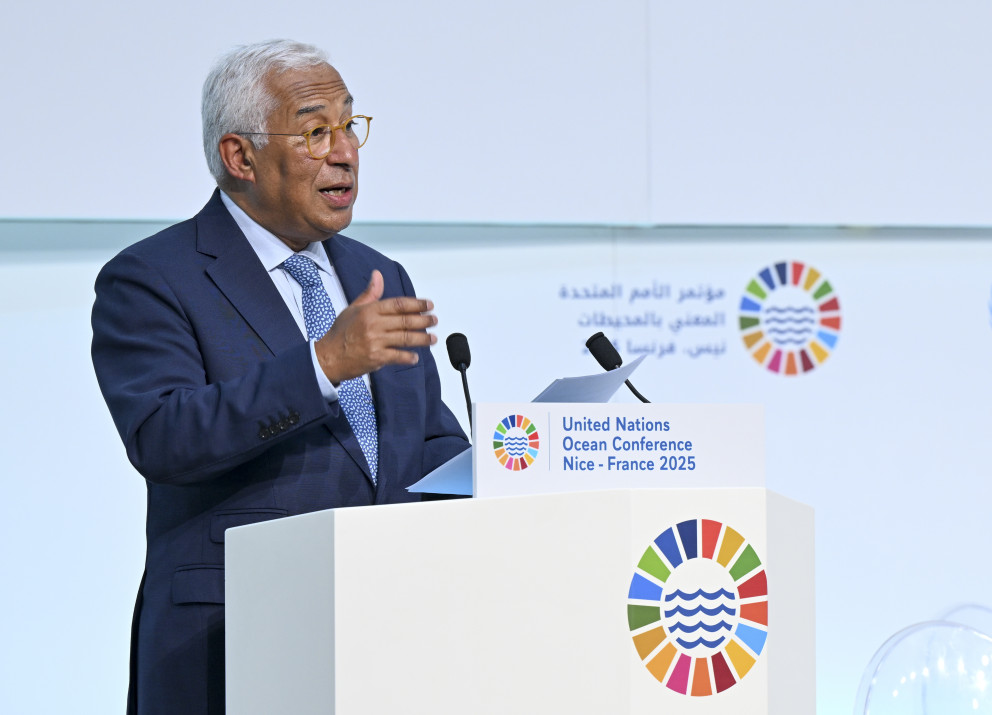 António Costa, President of the European Council, during a side event on the European Ocean Pact at the 2025 UN Ocean Conference in Nice, France.