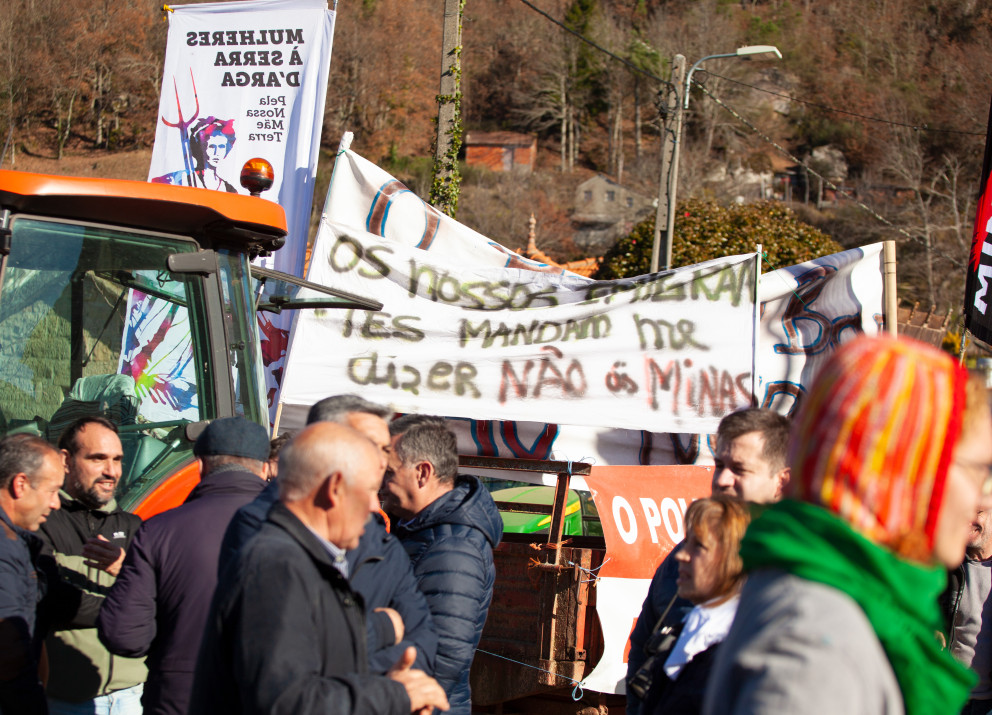 A protest against a lithium mining project in Covas do Barroso (Portugal), 2025. 