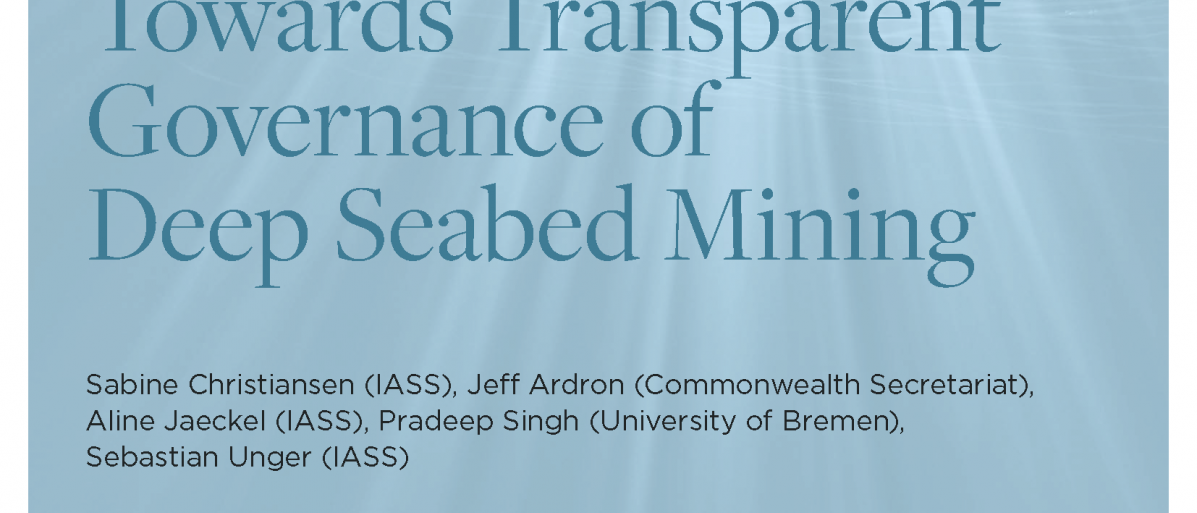 Towards Transparent Governance of Deep Seabed Mining | Research ...
