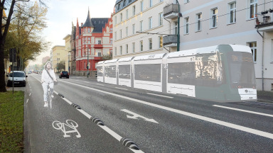 Many people are happy about the new bicycle lane on Potsdam's Zeppelinstraße.