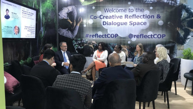 Der ko-kreative Reflexions- und Dialograum fördert den informellen Austausch bei den UN-Klimakonferenzen.