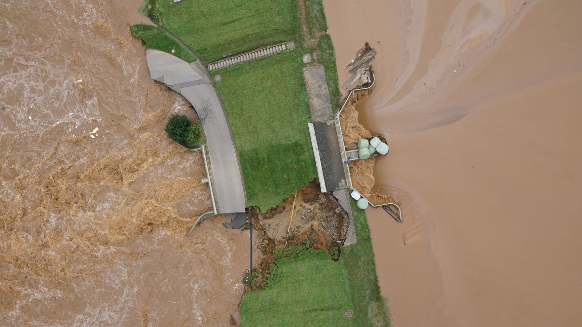 Hochwasserrückhaltebecken Horchheim Hochwasserereigniss Juli 2021