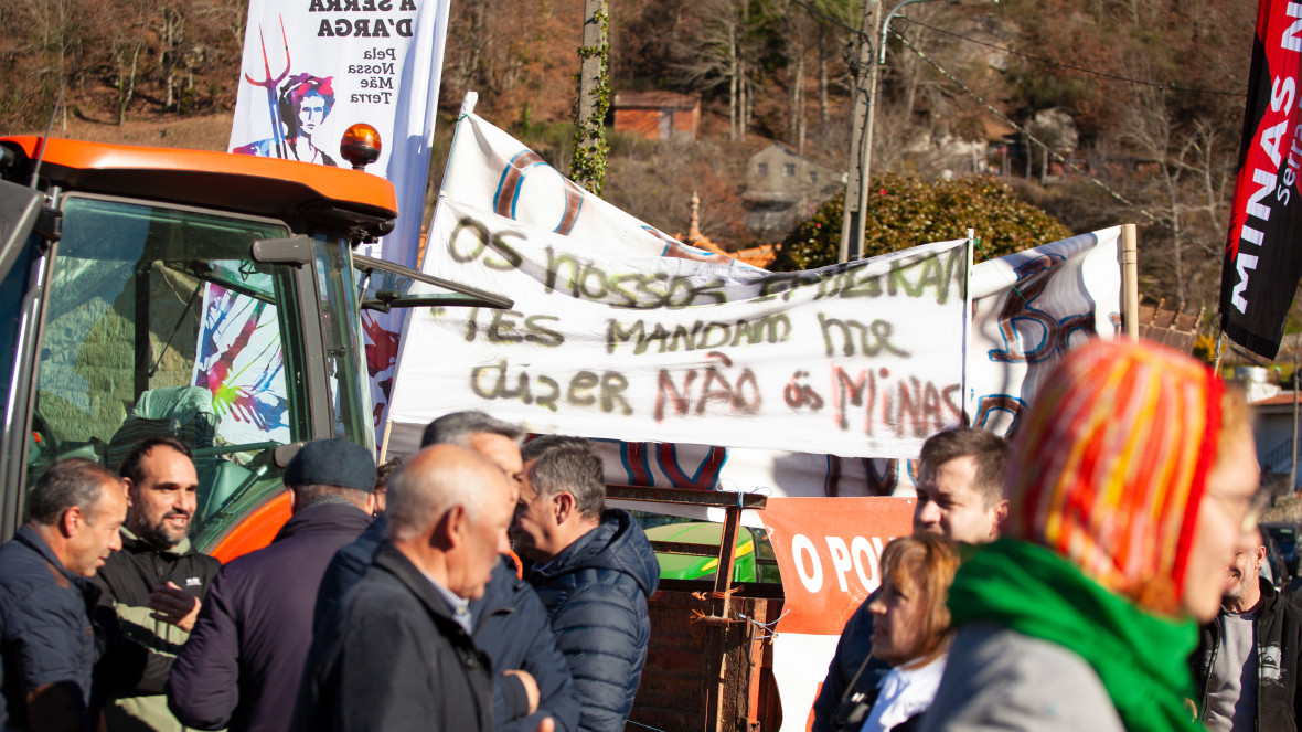 A protest against a lithium mining project in Covas do Barroso (Portugal), 2025. 