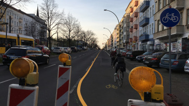 Berlin’s pop-up cycle lanes ensure more safety for cyclists.