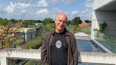 Senior Fellow David Dunetz in the IASS roof garden.