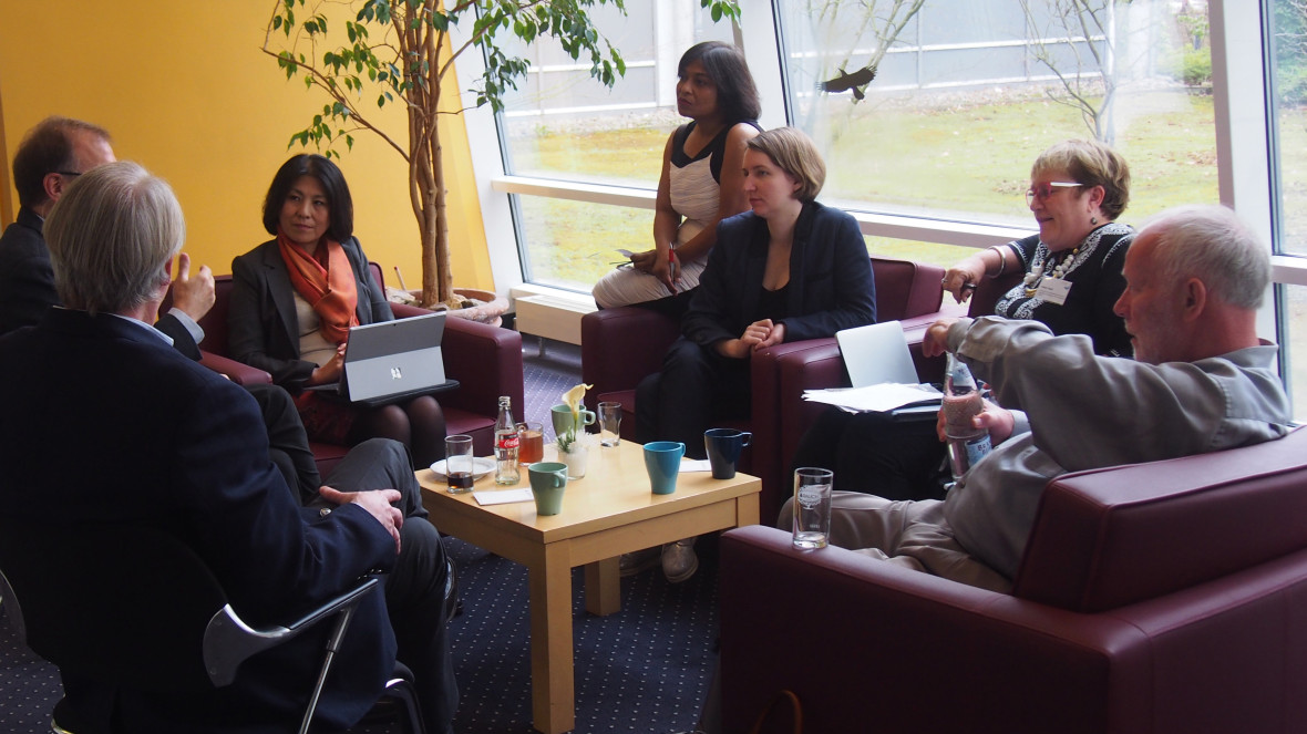 Participants of the Global Sustainability Strategy Forum working in groups.