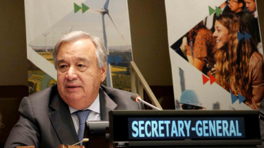 UN Secretary-General António Guterres at a meeting to prepare the Climate Summit.