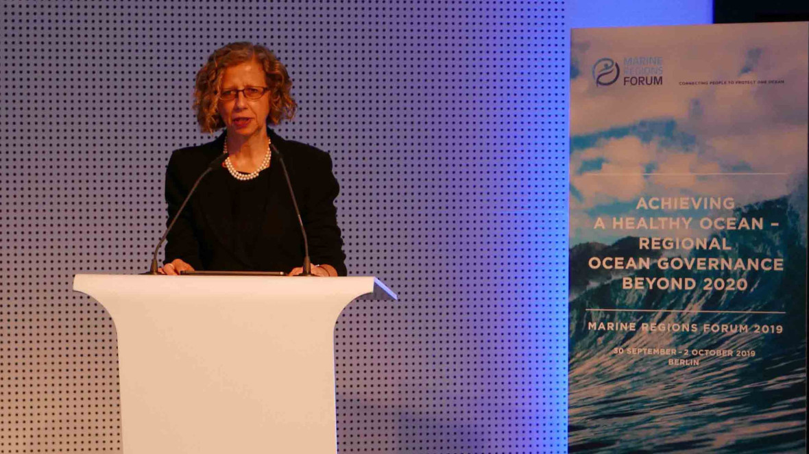 Inger Andersen, Executive Director of the United Nations Environment Programme UNEP, addresses the conference.