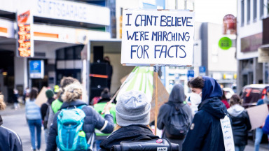 "I can't believe we're marching for facts!" - Fridays For Future Demonstration in Bonn.